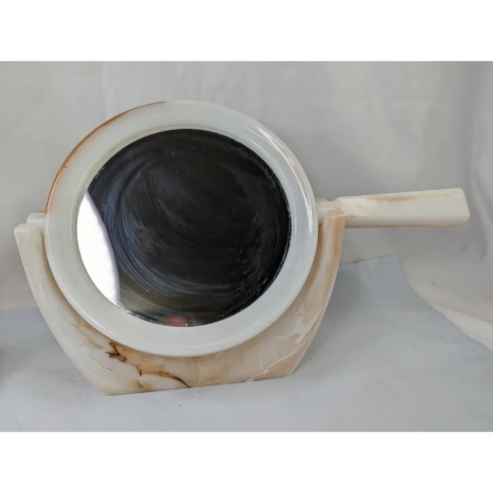 Londonware Bathroom Cup Holder and Mirror‎ with Stand Faux Marble